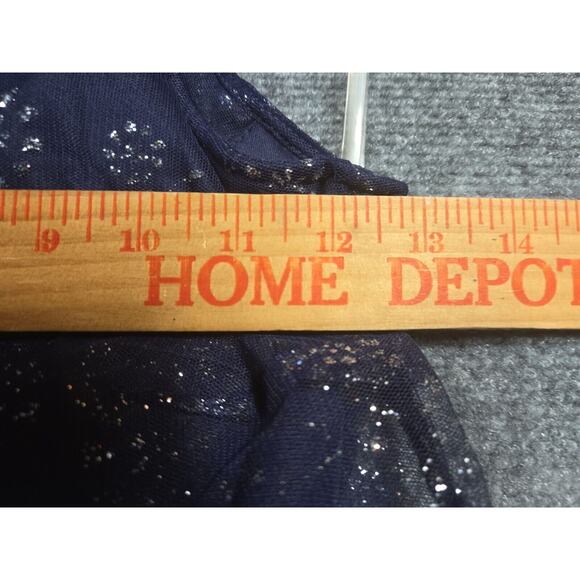 Teeze Me Navy Blue & Silver Glittered Homecoming Formal Mini Dress Size 3 - Picture 14 of 16